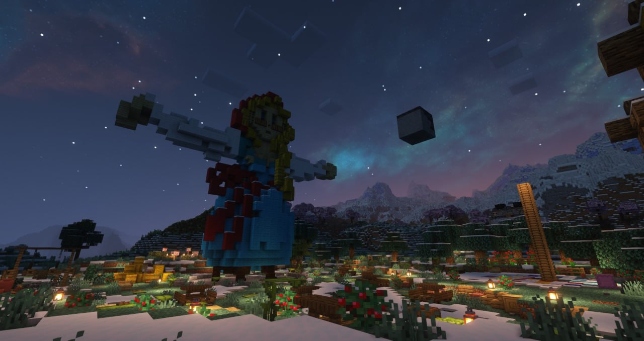 Чучело на Burning Baba и голова Искаженного Атеиста