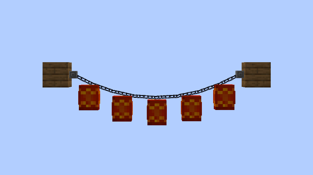 Как выглядит цепь с бумажными фонариками