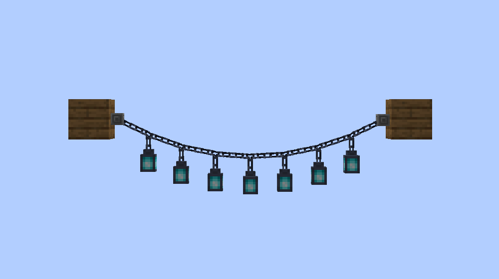 Как выглядит цепь с фонарями душ