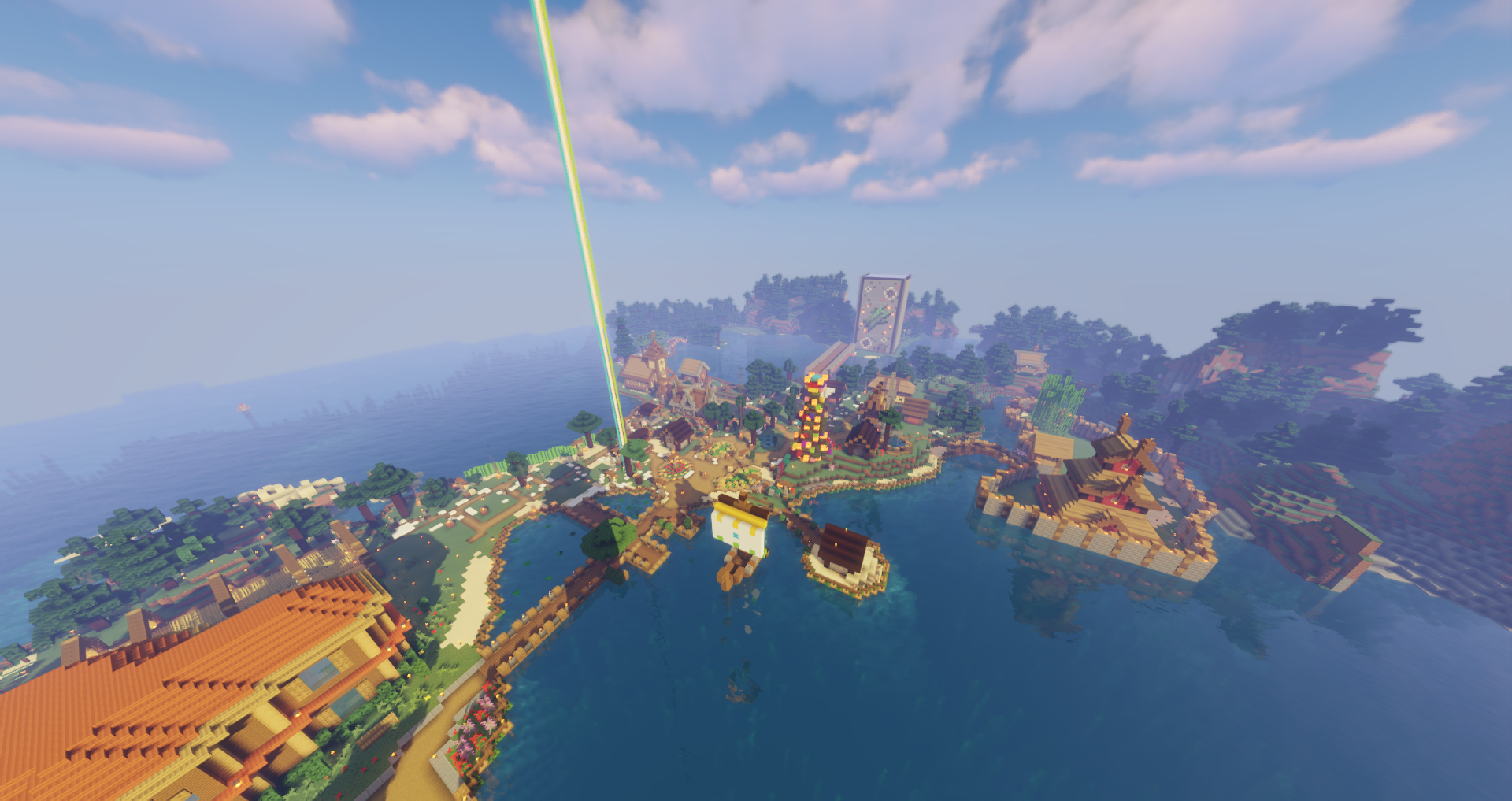 Вид с птичьего полёта на весь город